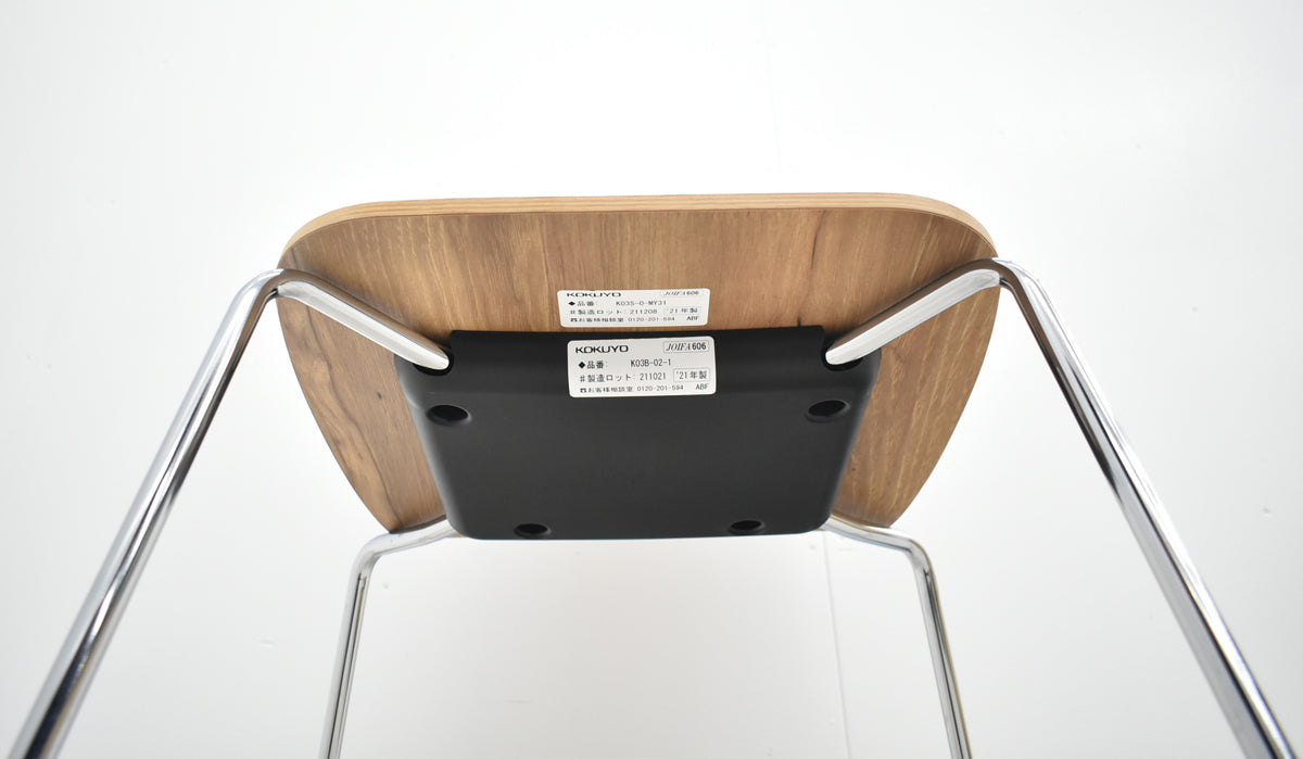 【中古】コクヨ　ミケット　ミーティングチェア　スタッキング　メッキ脚　2021年製　2026070803【中古オフィス家具】