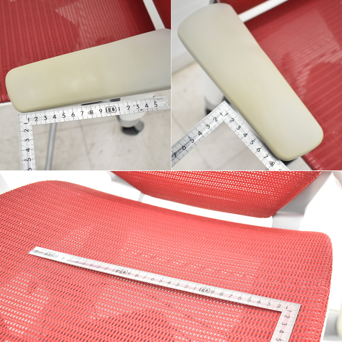 【中古】[難有]オカムラ　バロン　ローバック　可動肘　レッド　2026070806【中古オフィス家具】