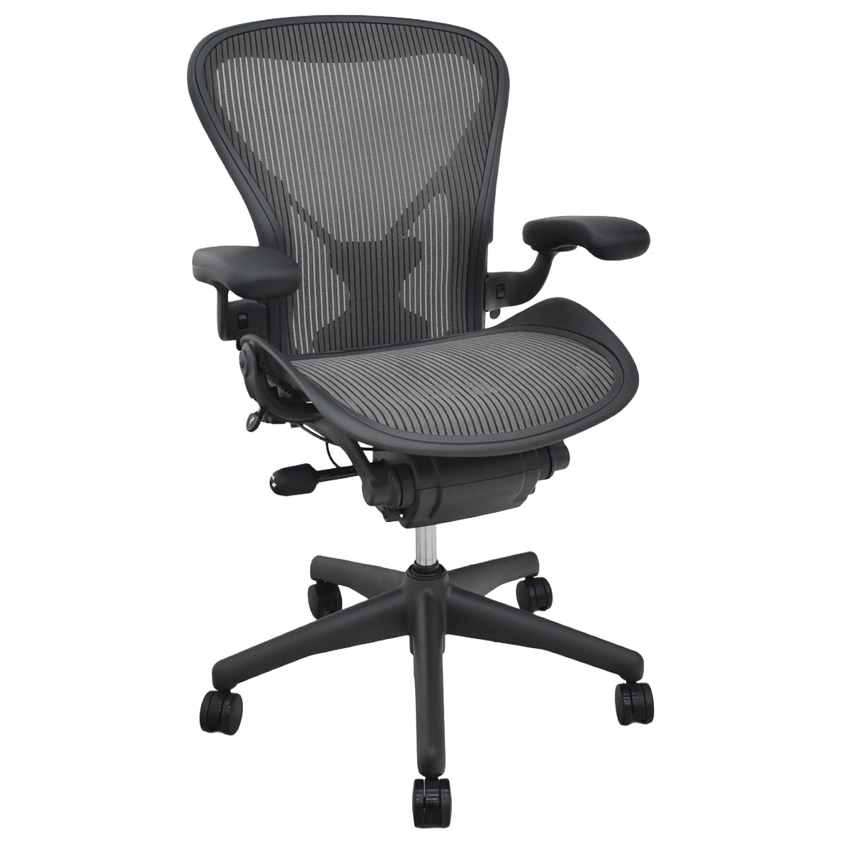 【中古】ハーマンミラー　アーロンチェア　Bサイズ　フル装備　ポスチャーフィット　グレー　2026071303【中古オフィス家具】