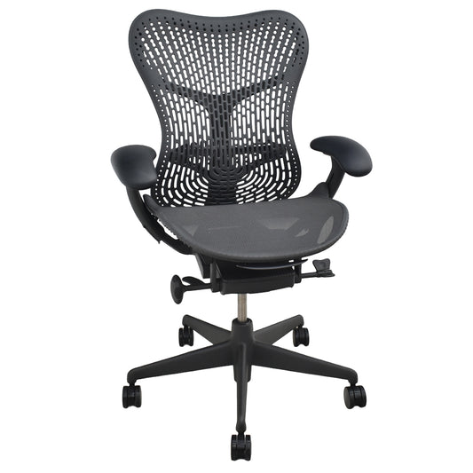 【中古】ハーマンミラー　ミラ２チェア　可動肘　トライフレックスバック　ポスチャーフィット　ブラック　MRF123AWAP-AJG1BBG1BK1A03 2026071304【オフィスチェア】
