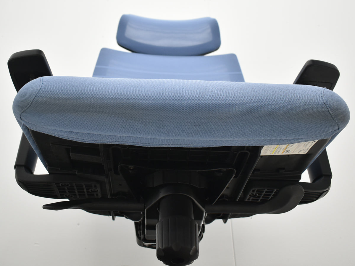 【中古】FURSYS　シディズ　T30チェア　固定ヘッドレスト　可動肘　ウレタンキャスター　ブルー　2026071403【中古オフィス家具】