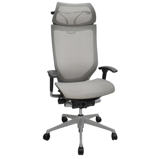 【中古】オカムラ　バロン　エクストラハイバック　可動肘　固定ヘッドレスト　ハンガー　グレー　CP88CR-FDH 2026071405【オフィスチェア】