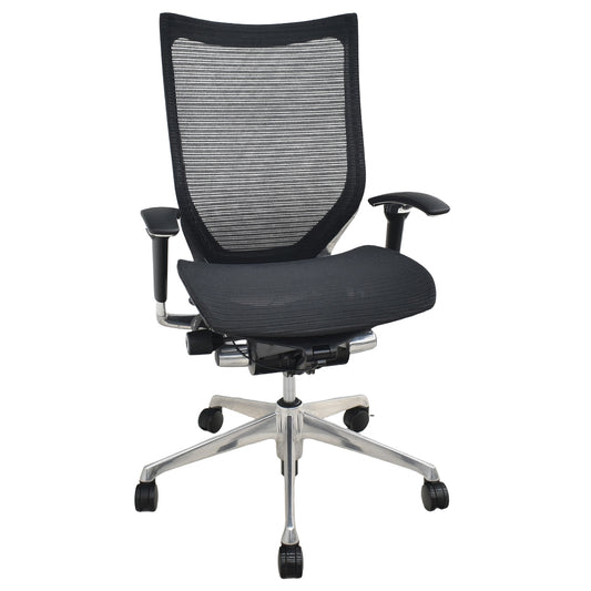 【中古】オカムラ　バロン　可動肘　ハイバック　ポリッシュ　ブラック　2026071501【中古オフィス家具】