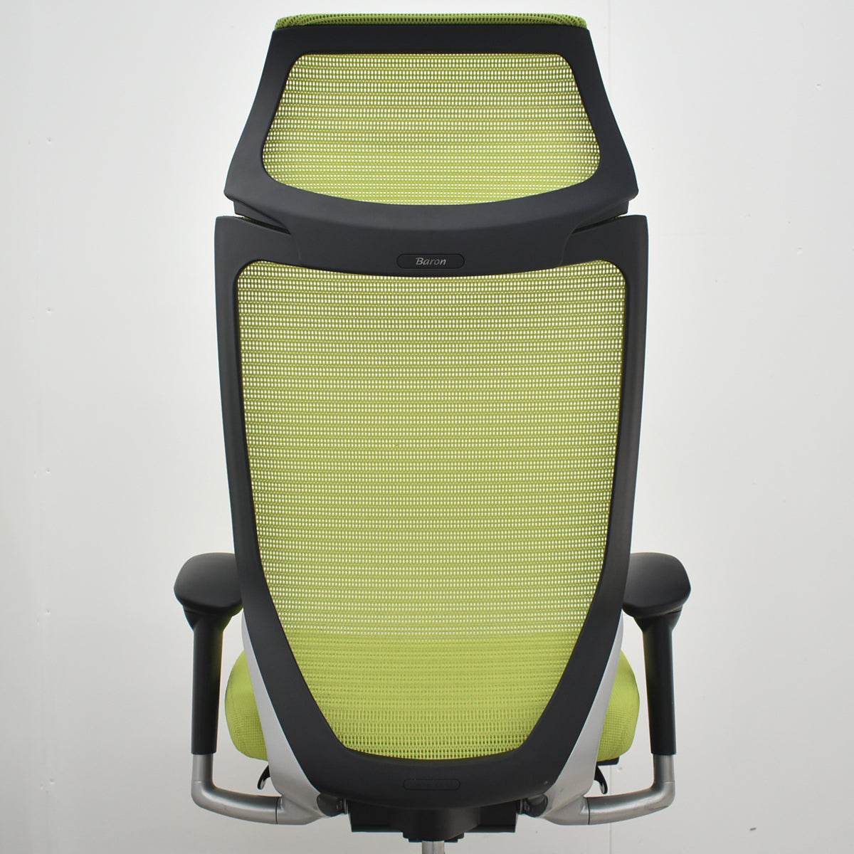 【中古】オカムラ　バロン　エクストラハイバック　可動肘　固定ヘッドレスト　肘パッド新品　ライムグリーン　2026071601【中古オフィス家具】