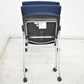 【中古】イトーキ　マノス　ミーティングチェア　ネスティング　ネイビーブルー　2026071805【中古オフィス家具】