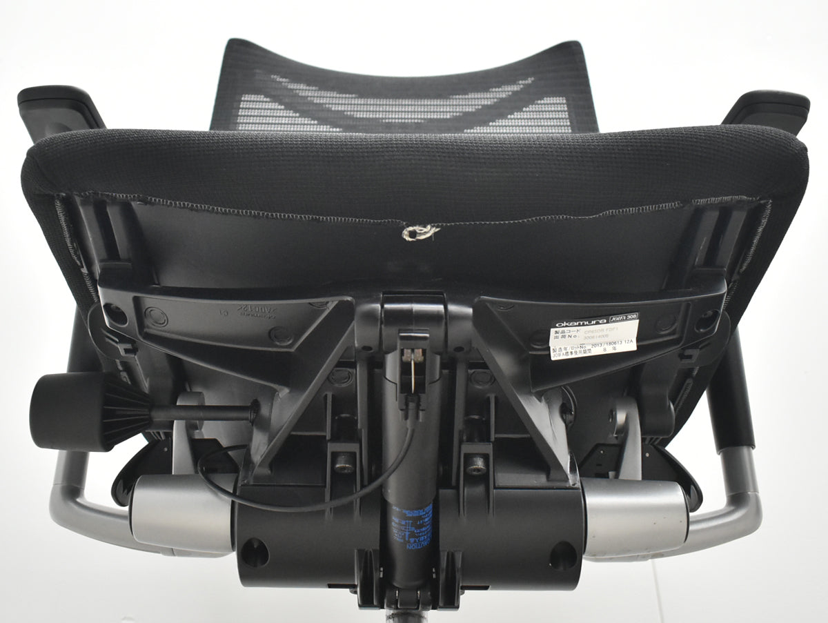 【中古】オカムラ　バロン　ハイバック　可動肘　シルバー脚　ブラック　2026071806【中古オフィス家具】