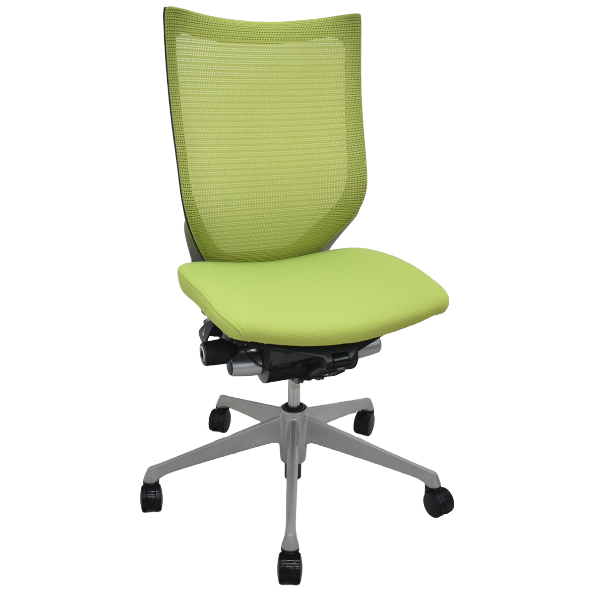 【中古】オカムラ　バロン　ハイバック　肘なし　ライムグリーン　2026072111【中古オフィス家具】