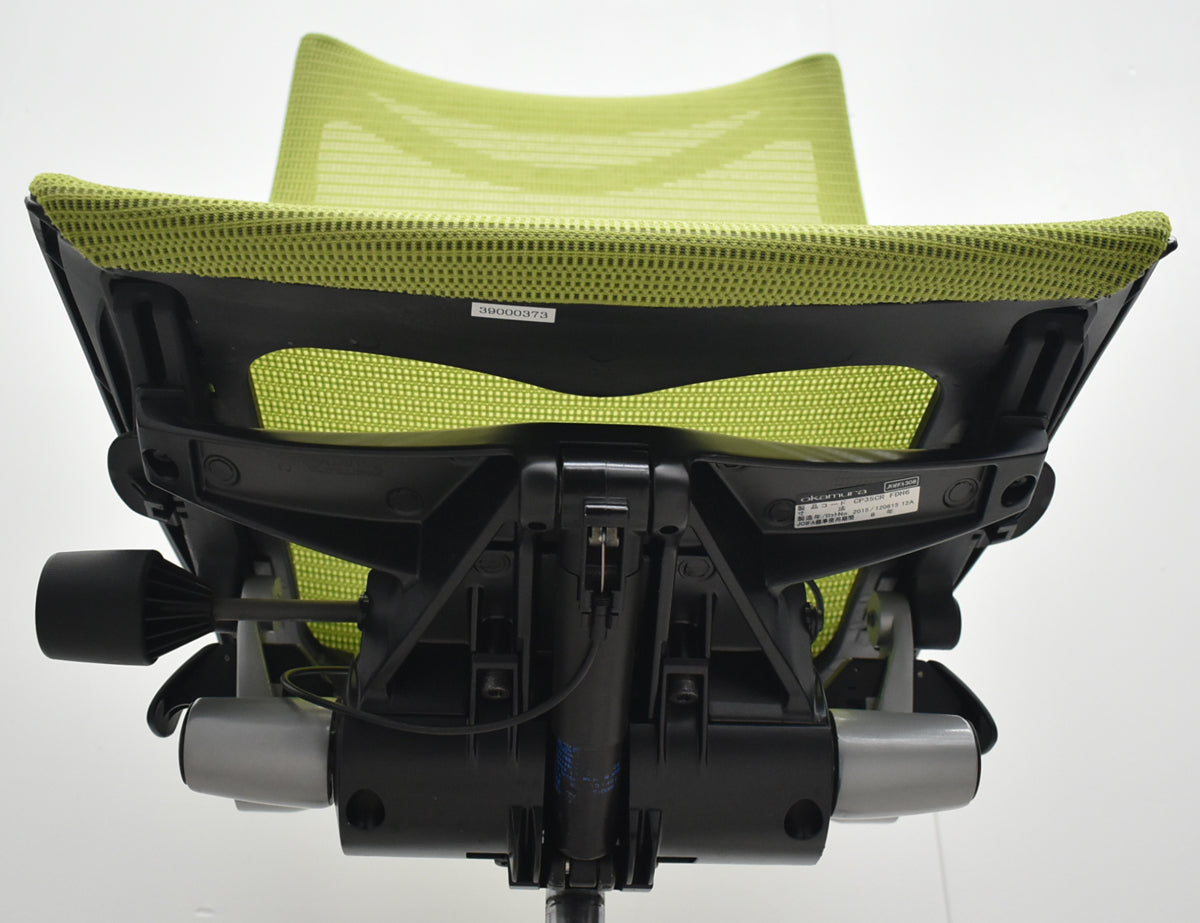【中古】オカムラ　バロン　ハイバック　肘なし　ライムグリーン　2026072202【中古オフィス家具】