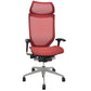 【中古】オカムラ　バロン　エクストラハイバック　可動肘　固定ヘッドレスト　シルバー脚　レッド　2026072203【中古オフィス家具】