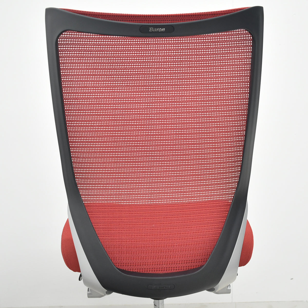 【中古】[難有]オカムラ　バロン　ハイバック　肘なし　レッド　2026072208【中古オフィス家具】