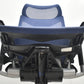 【中古】オカムラ　バロン　エクストラハイバック　可動肘　固定ヘッドレスト　シルバー脚　ミディアムブルー　2026072301【中古オフィス家具】