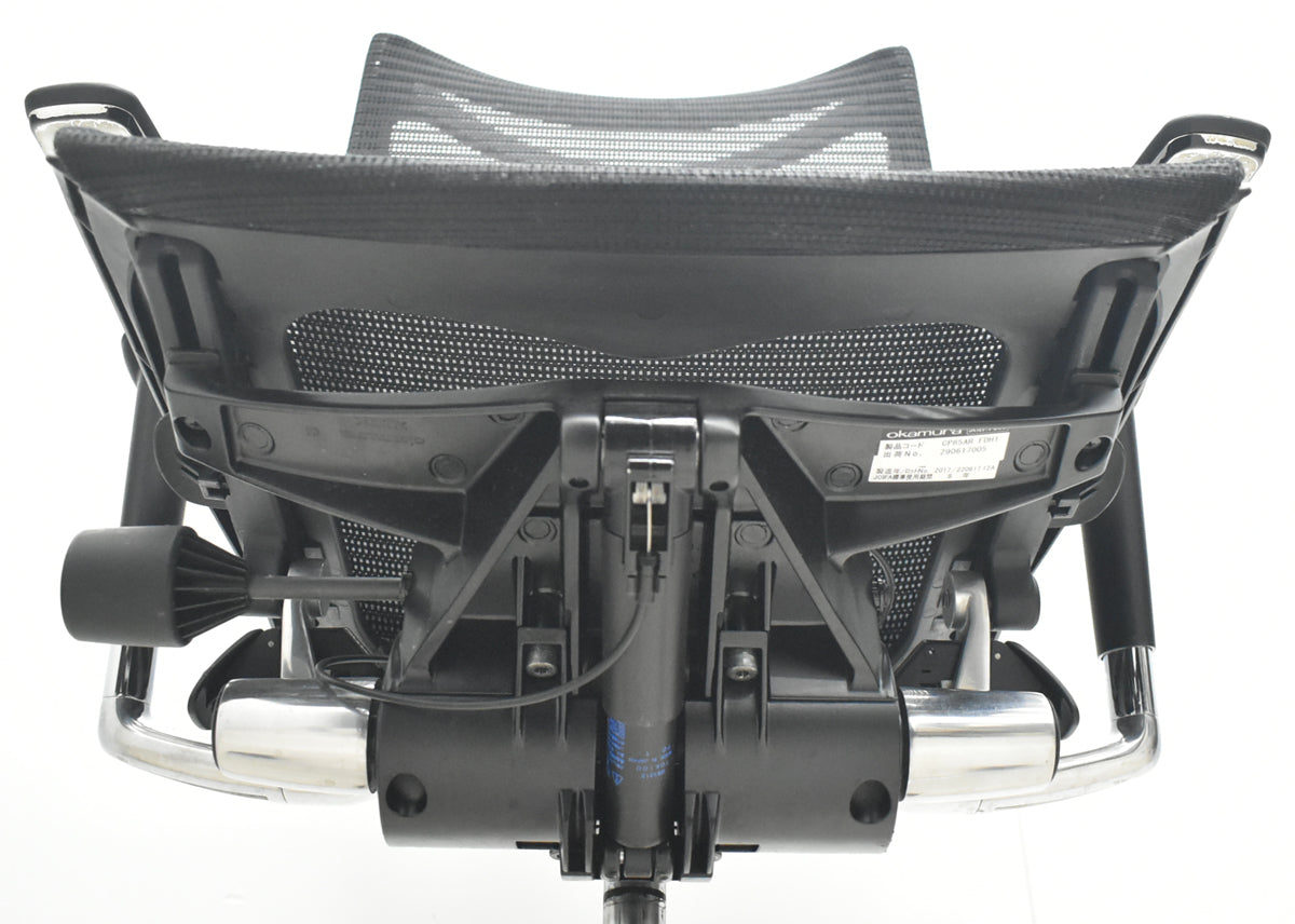 【中古】オカムラ　バロン　可動肘　ハイバック　ランバーサポート　ポリッシュ　ブラック　2026072706【中古オフィス家具】