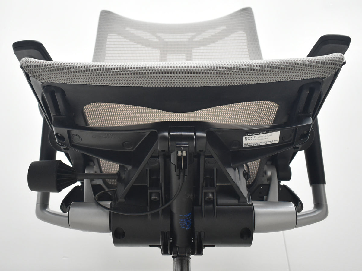 【中古】オカムラ　バロン　ハイバック　可動肘　ハンガー　シルバー脚　グレー 　2026072801【中古オフィス家具】