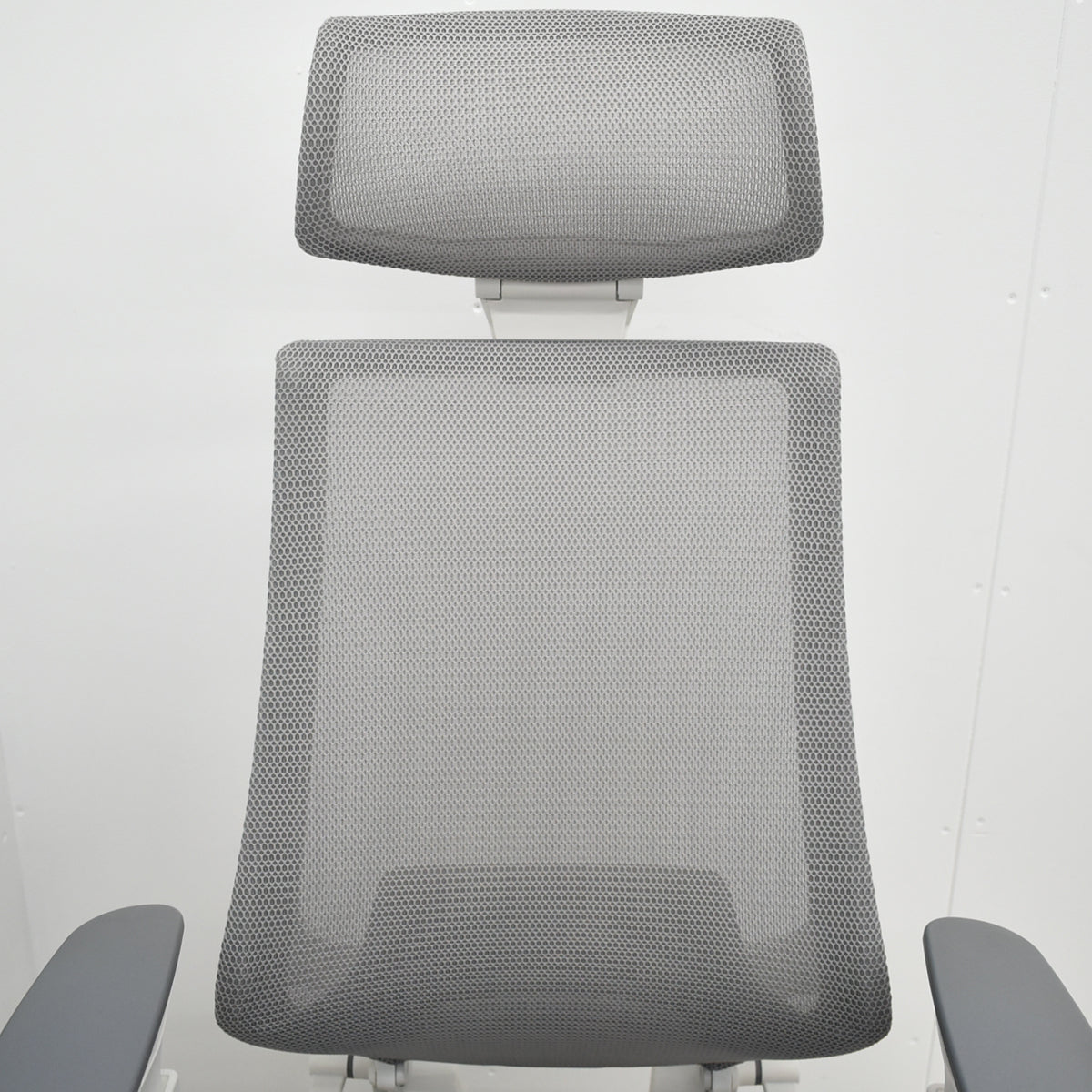 【中古】コクヨ　デュオラ　エクストラハイバック　可動ヘッドレスト　可動肘　クランクスライドアーム　ランバーサポート　グレー　2026072905【中古オフィス家具】