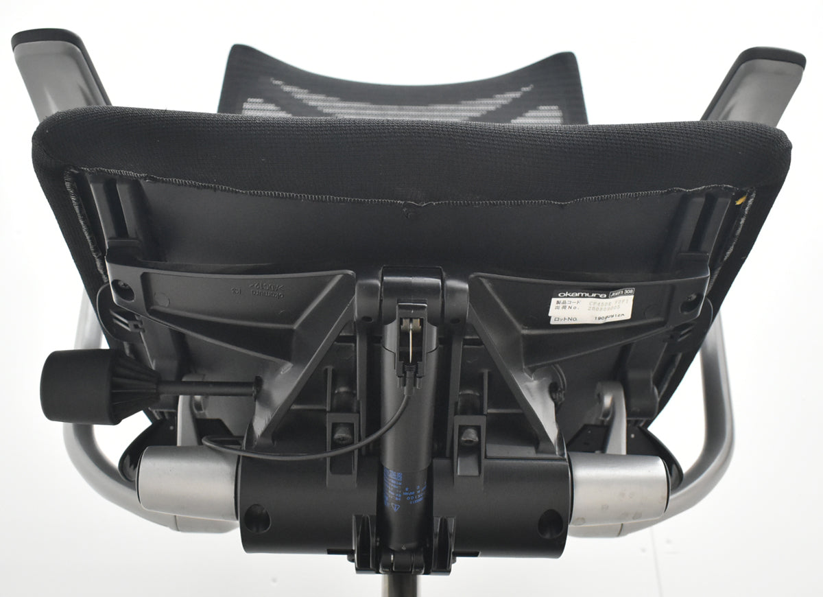 【中古】[難有]オカムラ　バロン　ハイバック　固定肘　シルバー脚　ブラック　2026072907【中古オフィス家具】
