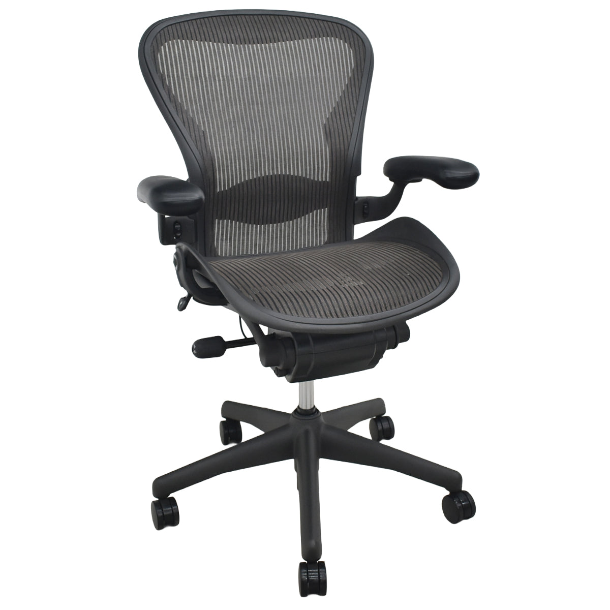 【中古】ハーマンミラー　アーロンチェア　Bサイズ　フル装備　ランバーサポート　ブラウン　2026073004【中古オフィス家具】