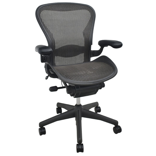 【中古】ハーマンミラー　アーロンチェア　Bサイズ　フル装備　ランバーサポート　ブラウン　2026073004【中古オフィス家具】