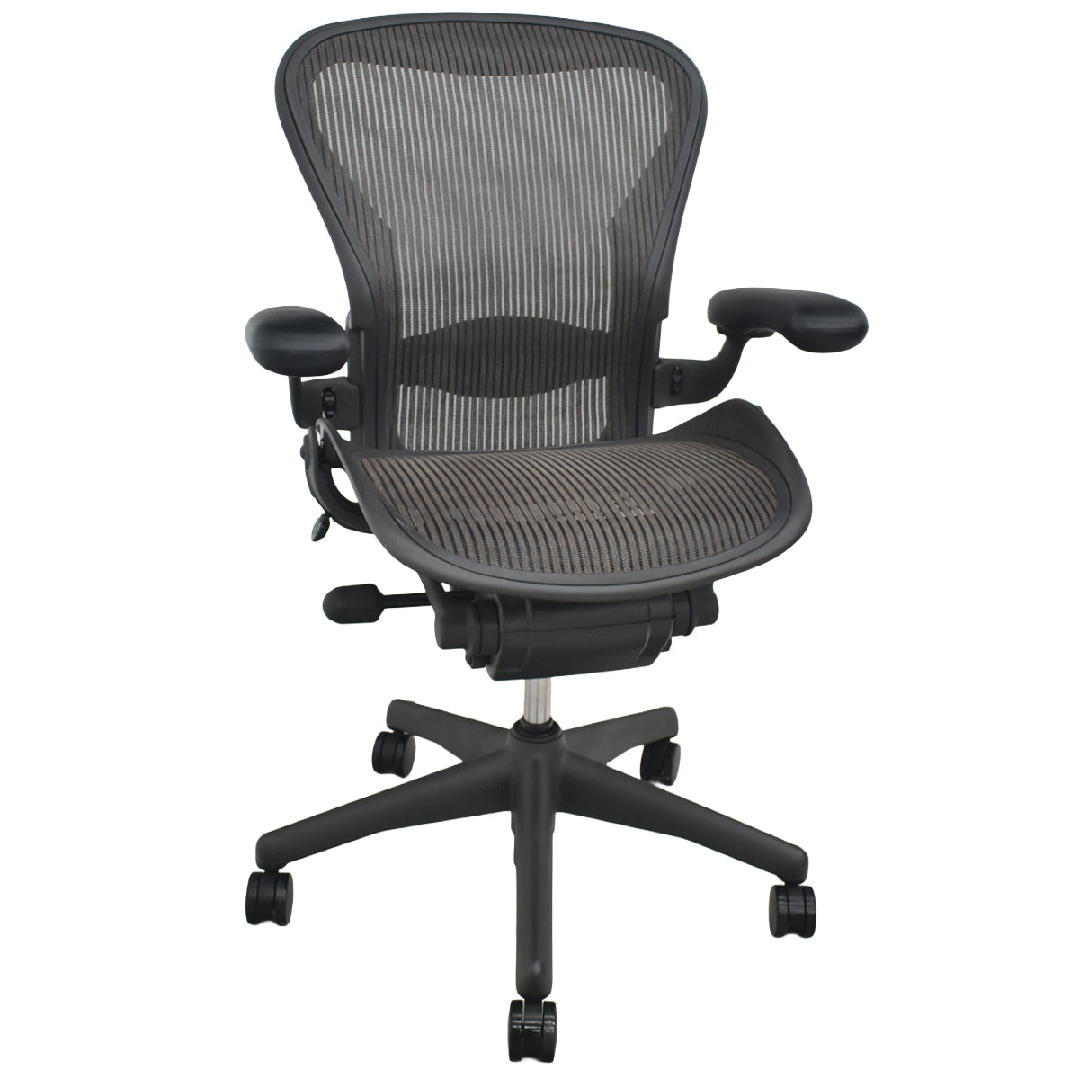 【中古】ハーマンミラー　アーロンチェア　Bサイズ　フル装備　ランバーサポート　ブラック　2026073008【中古オフィス家具】