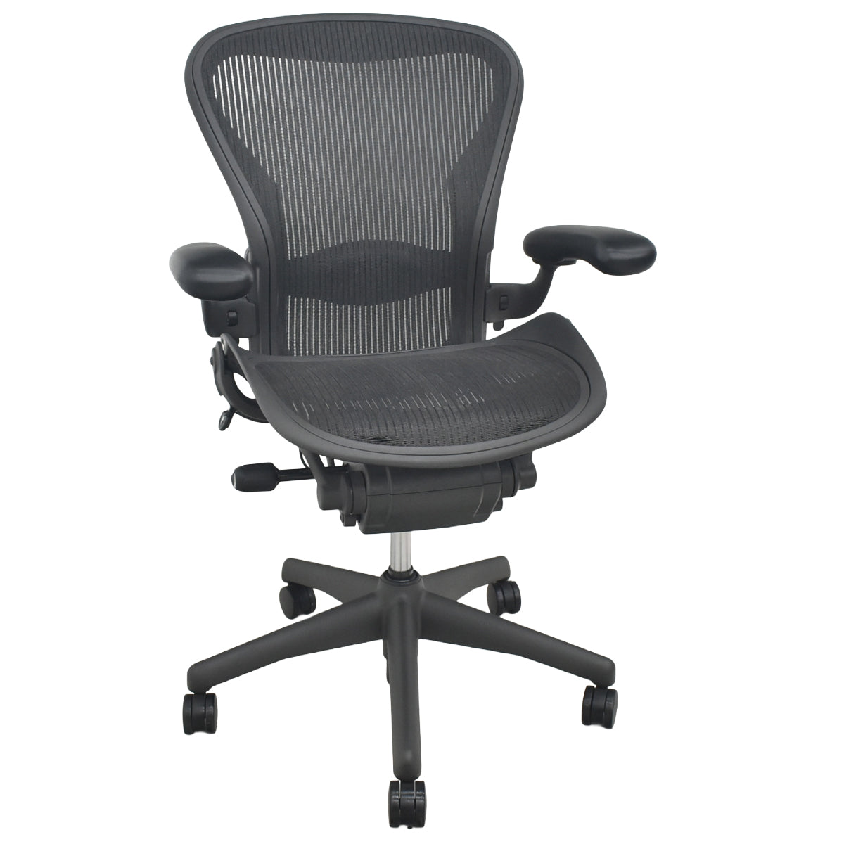 【中古】ハーマンミラー　アーロンチェア　Bサイズ　フル装備　ランバーサポート　ブラック　2026080305【中古オフィス家具】