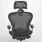 【中古】ハーマンミラー　アーロンチェア　Bサイズ　フル装備　ランバーサポート　昇降ガス新品　ヘッドレスト（社外品）ブラック　2026080402【中古オフィス家具】