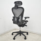 【中古】ハーマンミラー　アーロンチェア　Bサイズ　フル装備　ポスチャーフィット（パッド新品）ウェーブメッシュ　ヘッドレスト（社外品）グレー　2026080403【中古オフィス家具】