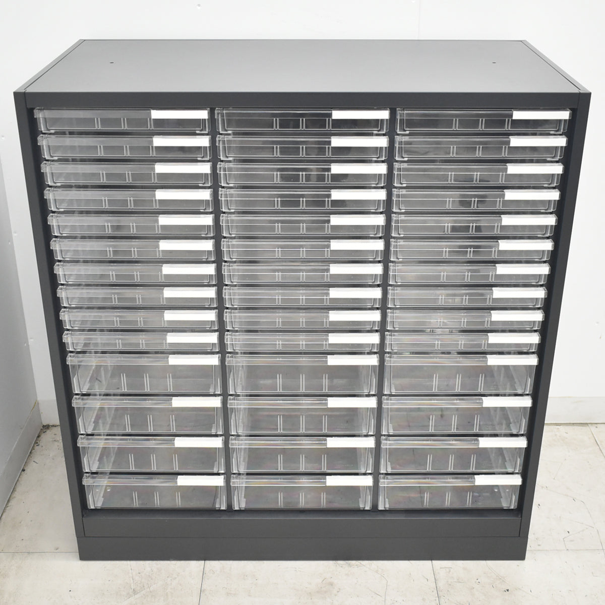 【中古】イトーキ　eSキャビネット　クリスタルトレイ　ベース付　A4浅10段　深４段　幅900　2026080501【中古オフィス家具】