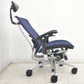 【中古】オカムラ　コンテッサ　ヘッドレスト　可動肘（肘パッド新品）ランバーサポート　ダークブルー　2026082003【中古オフィス家具】