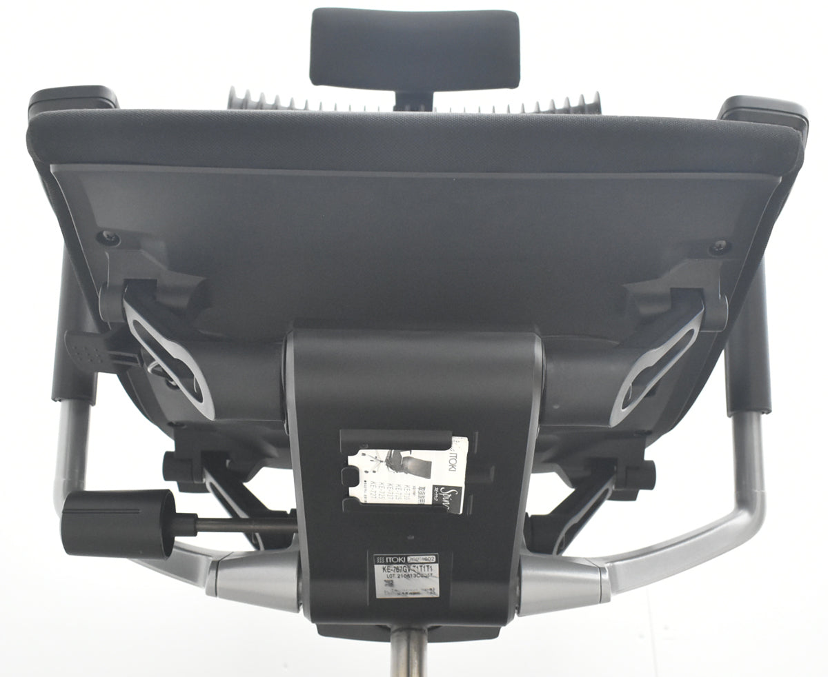 【中古】イトーキ　スピーナ　可動肘　可動ヘッドレスト　アクティブランバーサポート　2021年製　ブラック　2026082605【中古オフィス家具】