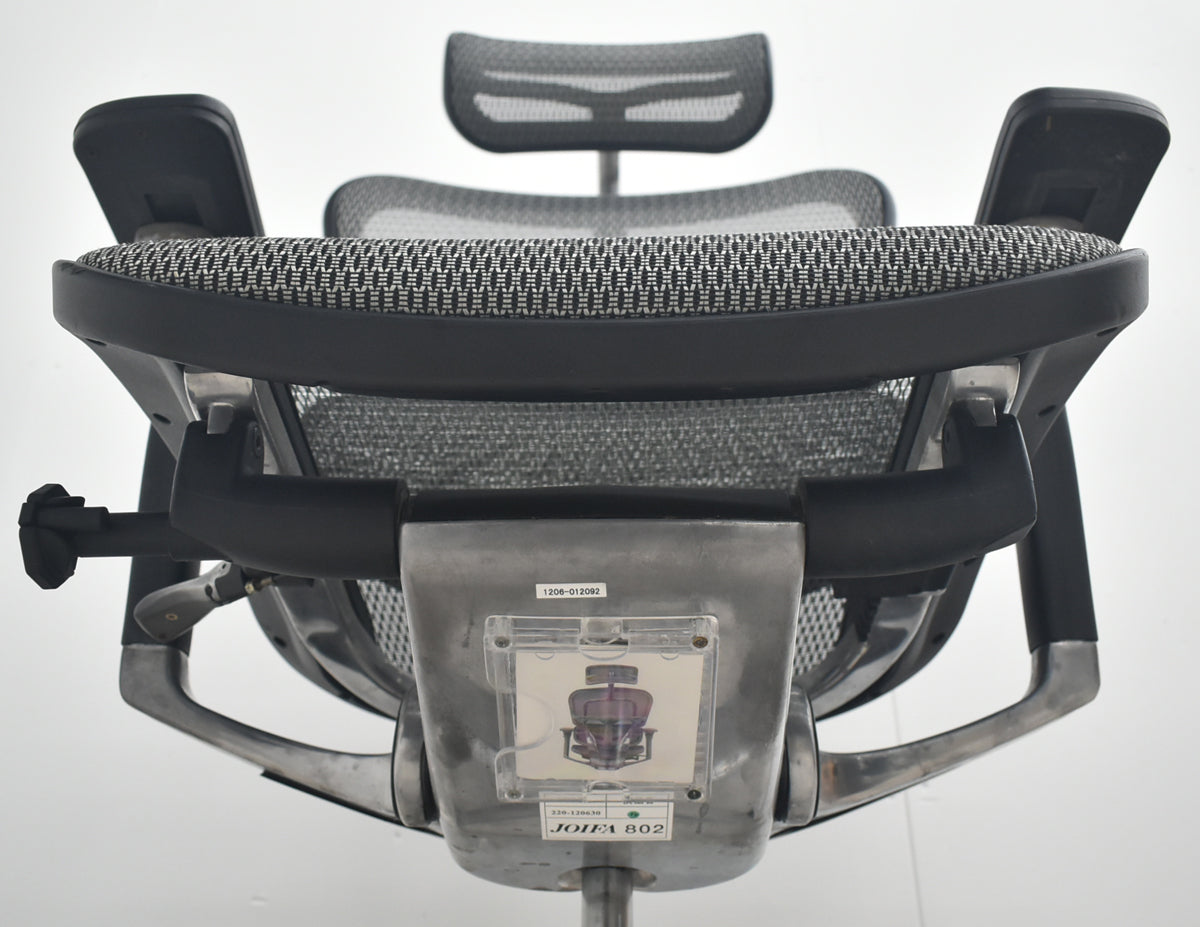 【中古】エルゴヒューマン　プロ　可動肘　ヘッドレスト　ランバーサポート　ナイロンキャスター　ポリッシュ　グレー　2026082701【中古オフィス家具】