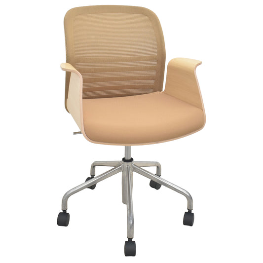 【中古】オカムラ　ペテラ　ウッドシェル　ライトブラウン　2026083103【中古オフィス家具】