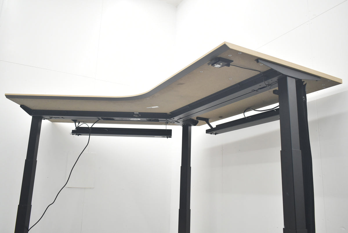 【中古】コクヨ　シークエンス　電動昇降ブーメランデスク　120°2021年製　幅1350　2026090203【中古オフィス家具】