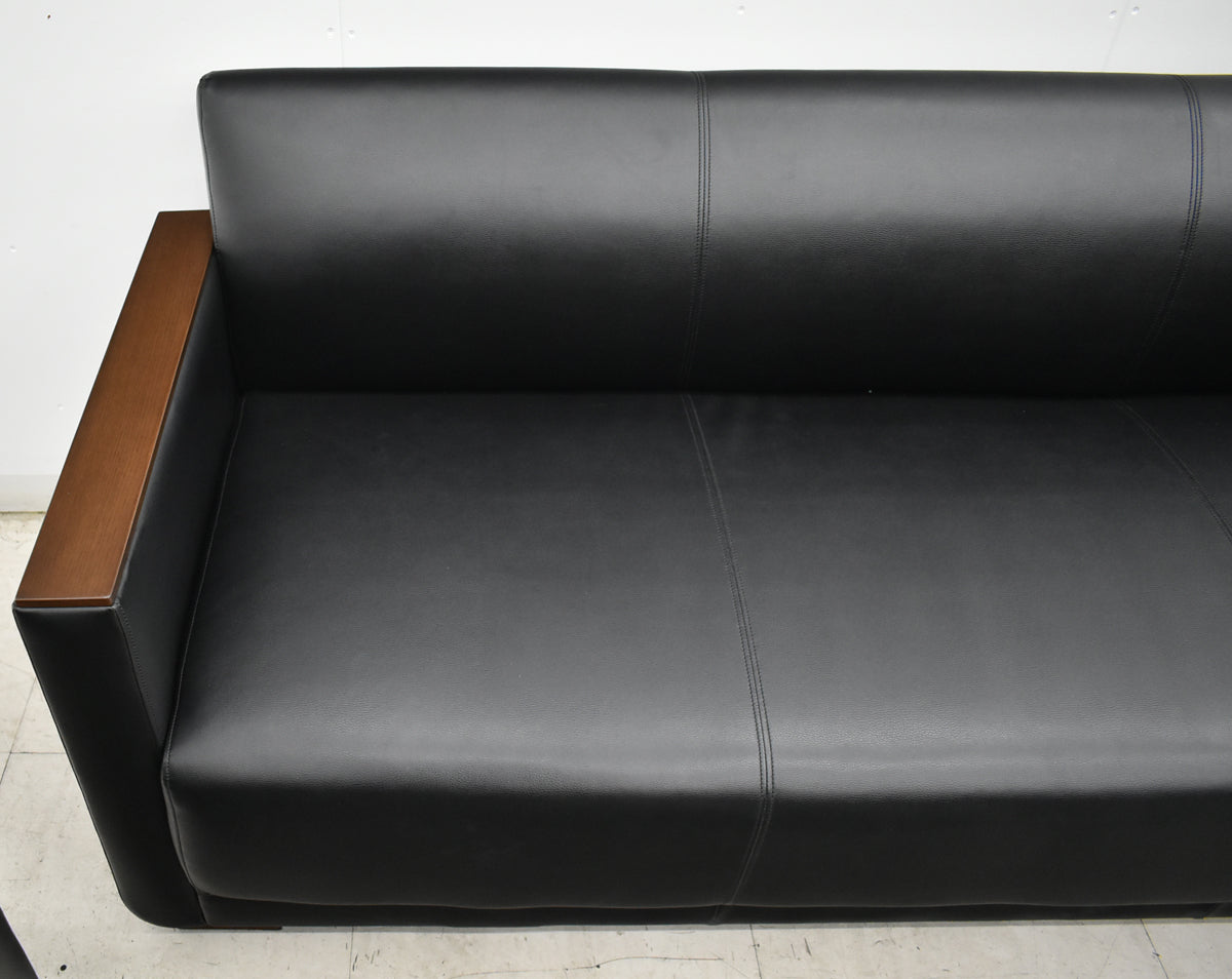 【中古】イトーキ　ALシリーズ＋VCシリーズ　応接７点セット　ブラック　幅1830　2026091402【中古オフィス家具】