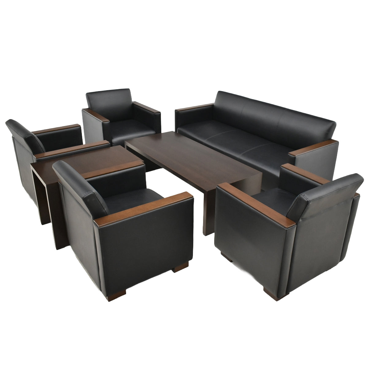 【中古】イトーキ　ALシリーズ＋VCシリーズ　応接７点セット　ブラック　幅1830　2026091402【中古オフィス家具】