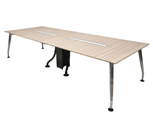 【中古】コクヨ　SAIBI　大型会議テーブル　ポリッシュ　配線ダクト付　幅3200　2026091503【中古オフィス家具】