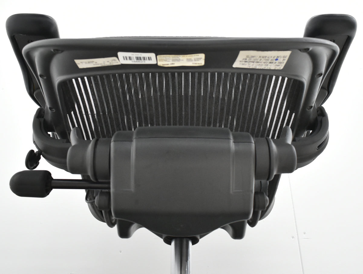【中古】ハーマンミラー　アーロンチェア　スタンダード　Ｂサイズ　ランバーサポート　昇降ガス新品　ブラック　2026091602【中古オフィス家具】