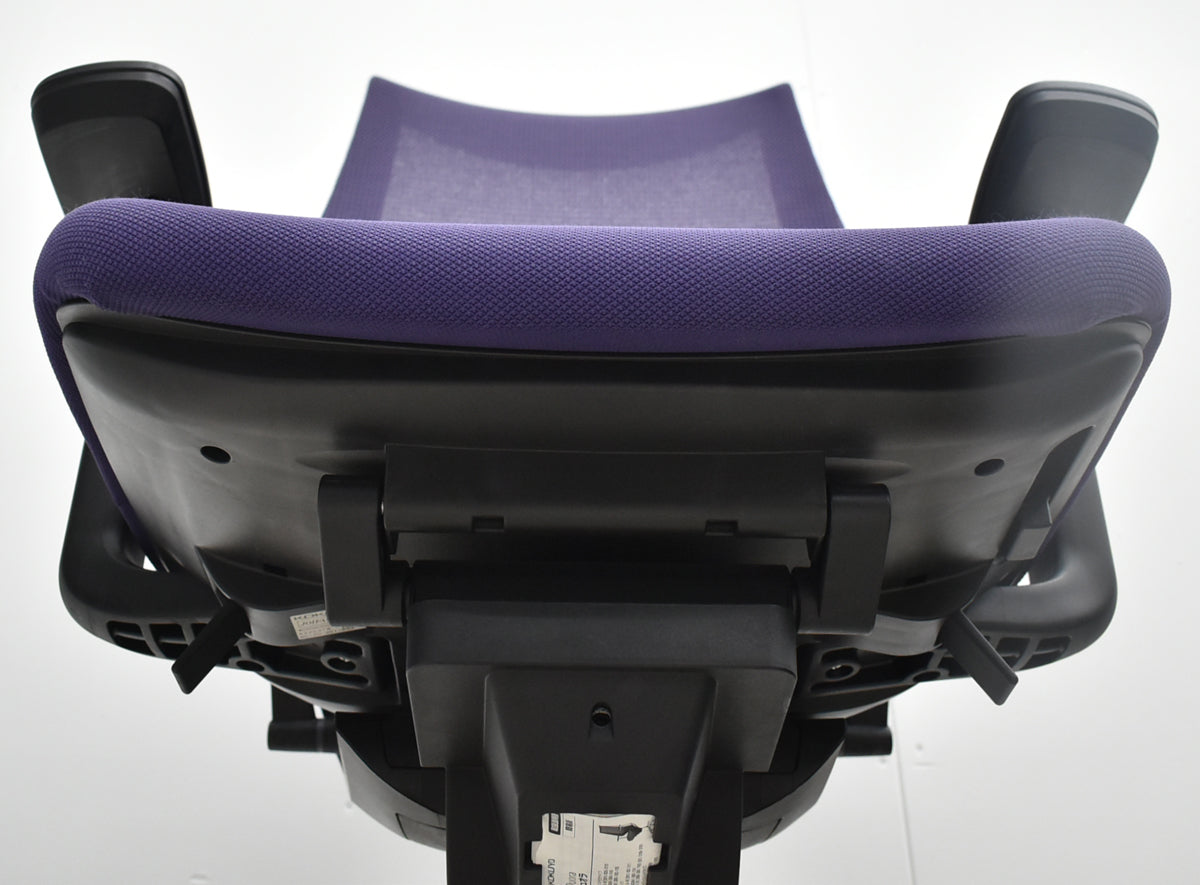 【中古】コクヨ　デュオラ　ハイバック　可動肘（クランクスライドアーム）2022年製　ディープパープル　2026092607【オフィスチェア】