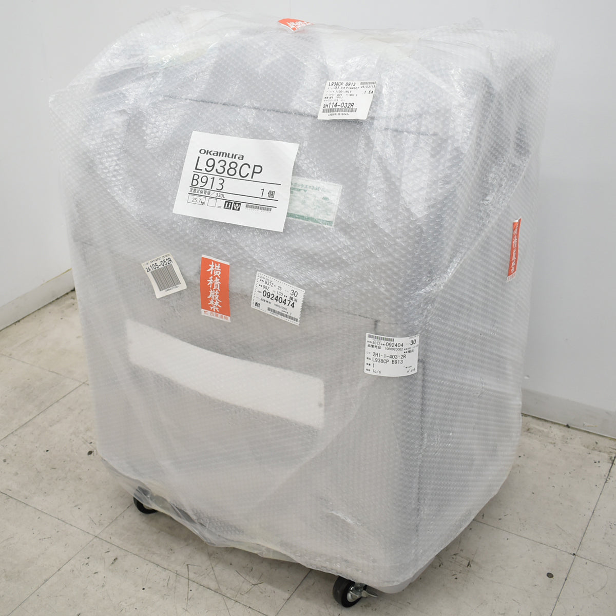 【中古】[新品未使用品]オカムラ　定置式保管庫　ダストボックス　ゴミ箱　キャスター付　2026093005【中古オフィス家具】