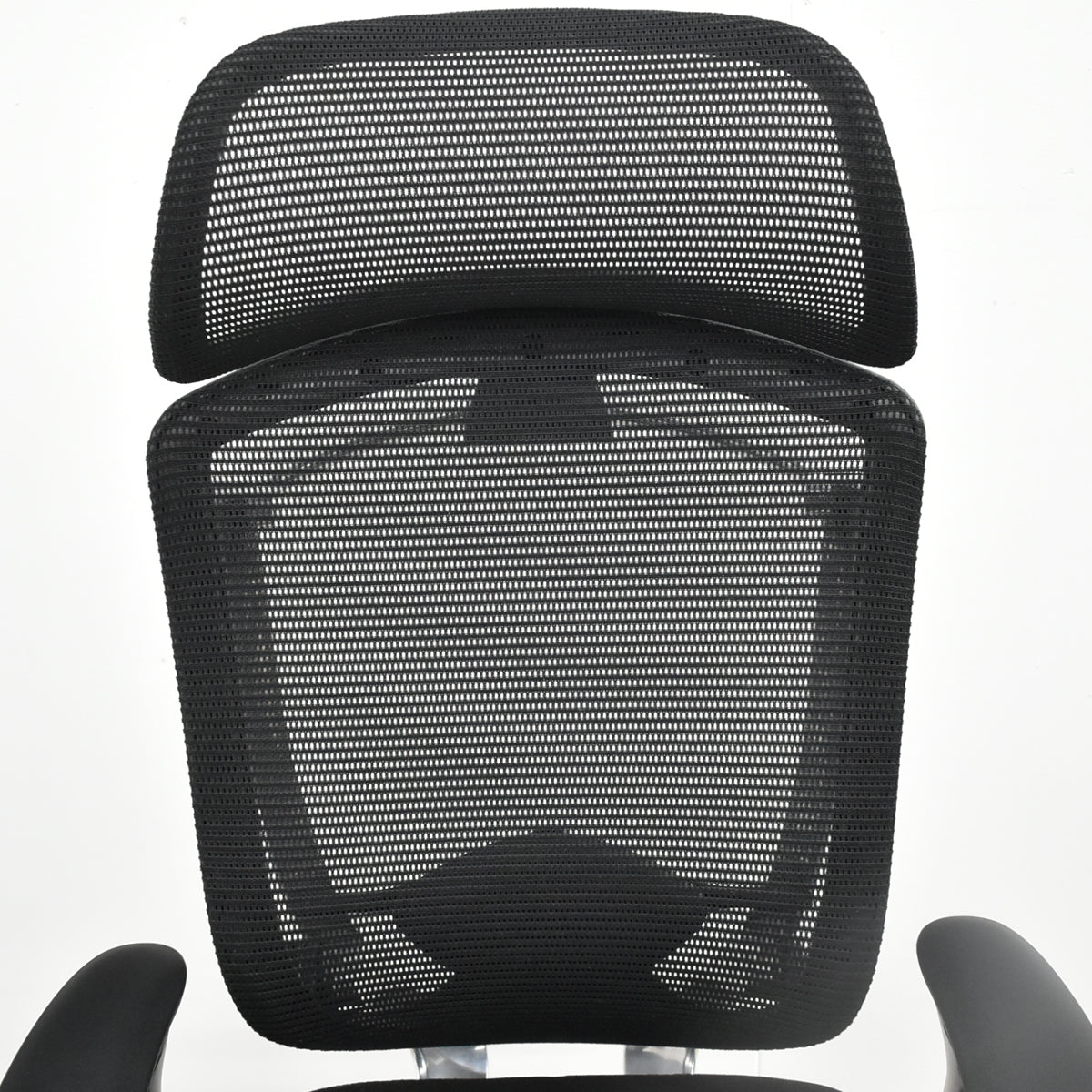 【中古】オカムラ　コンテッサ　大型固定ヘッドレスト　可動肘　ポリッシュ　ランバーサポート　ブラック　2026101002【中古オフィス家具】