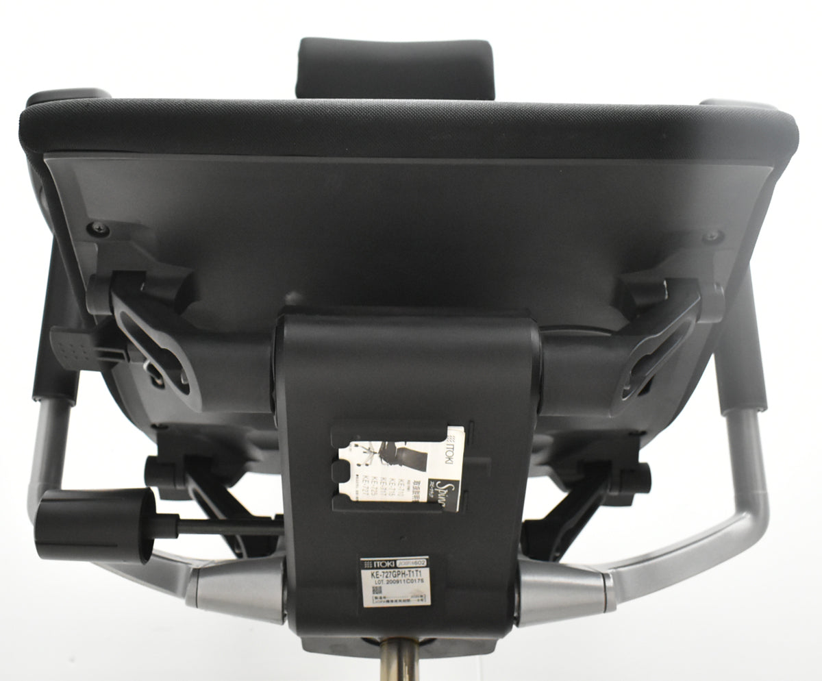 【中古】イトーキ　スピーナ　可動式ヘッドレスト　可動肘　アクティブランバーサポート　2020年製　ハンガー　ブラック　2026101004【中古オフィス家具】