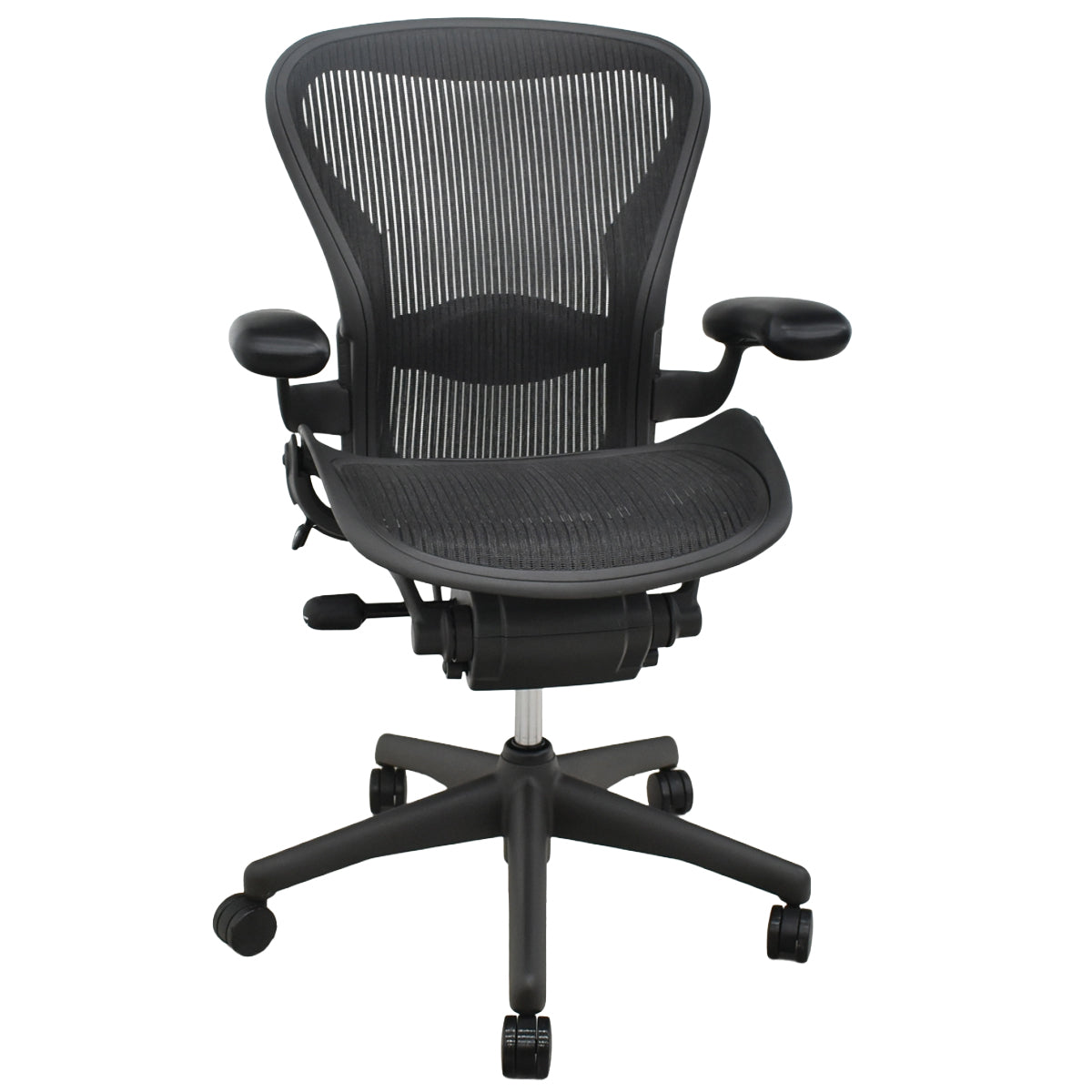 【中古】ハーマンミラー　アーロンチェア　Bサイズ　スタンダード　ランバーサポート　昇降ガス新品　ブラック 2026102004