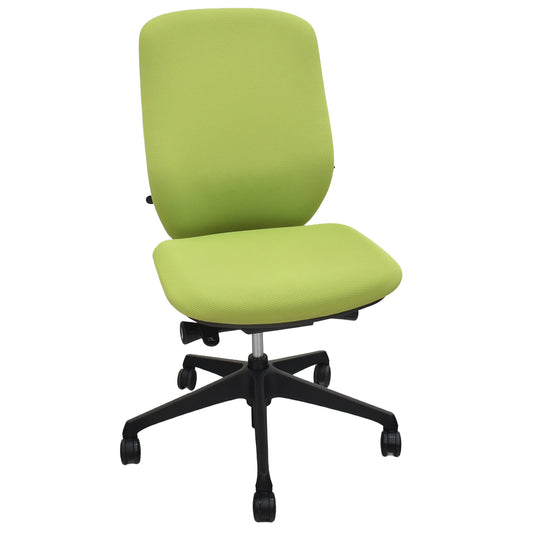 【中古】オカムラ　シルフィー　ハイバック　肘なし　前傾機能　バックカーブアジャスト　グリーン　2026022407【中古オフィス家具】