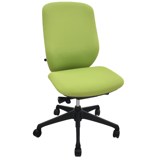 【中古】オカムラ　シルフィー　ハイバック　肘なし　前傾機能　バックカーブアジャスト　グリーン　2026022501【中古オフィス家具】