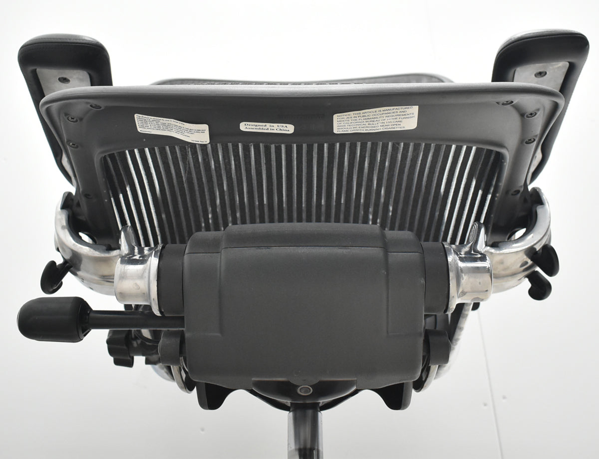 【中古】ハーマンミラー　アーロンチェア　Bサイズ　フル装備　ポスチャーフィット　ポリッシュ　肘レバータイプ　昇降ガス交換済　タキシードメッシュ　2026030601【中古オフィス家具】