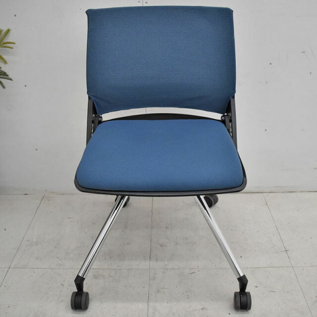 オカムラ クリール ネスティングチェア ブルー 2020100304【中古 
