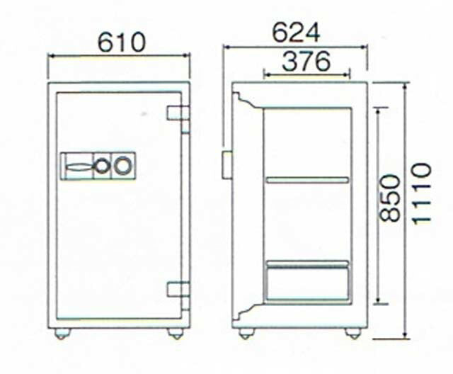 【配送料金見積もり対応となります】ダイヤセーフ　業務用耐火金庫　ダイヤルタイプ　DTS110　W610【新品商品】【代引き不可】